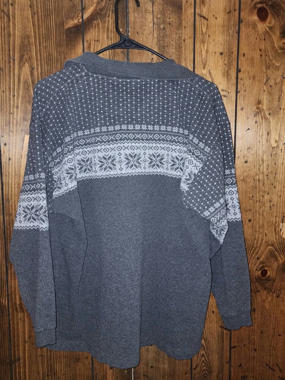 Vintage Giaccomo Larusso Quarter Zip Nordic Snowflake Sweater | Charcoal Gray | - Picture 2 of 7
